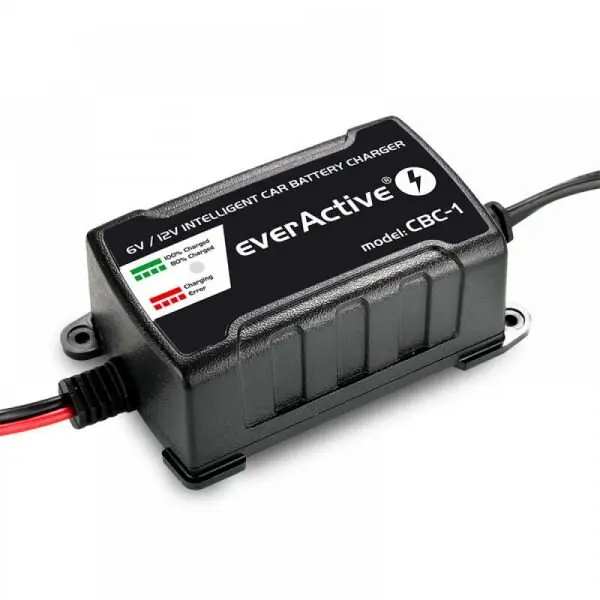 everActive Incarcator Intelegent Pentru Acumulatori 6V sau 12V, Putere Incarcare 1A sau 1.2A, EverActive CBC-1, Negru