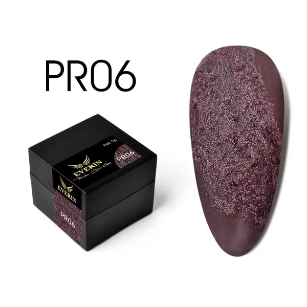 Everin Plaster Color Gel PR06 – Gel color texturat burgund închis, efect beton artistic (5g)