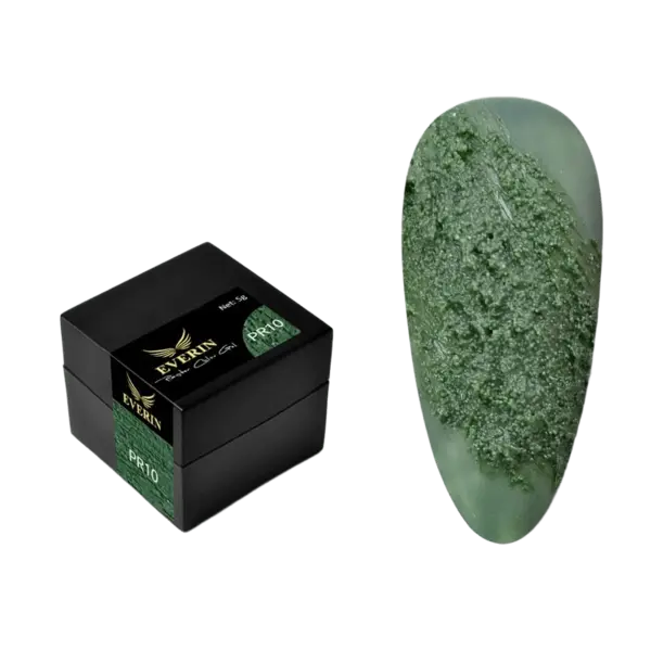 Everin Plaster Color Gel PR10 – Gel color texturat verde smarald, efect beton artistic (5g)