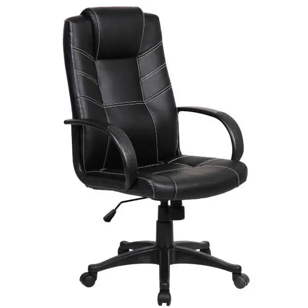 evo Scaun de birou ergonomic EVO Hans, piele ecologica, Negru