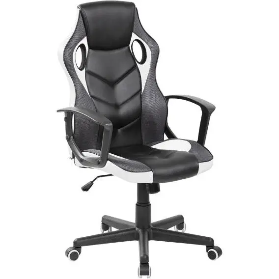 evo Scaun gaming EVO X Edition, PU, reglabil, Alb/Gri