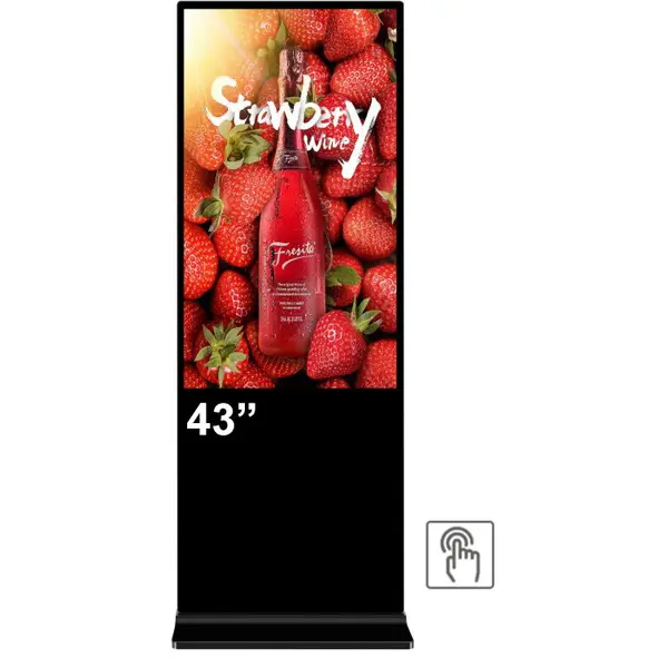 EVOBOARD Totem de interior Evoboard, 43, cu touch , 4K UHD (3840 x 2160 pixeli), 60 Hz, 8 ms, Android 11, Negru