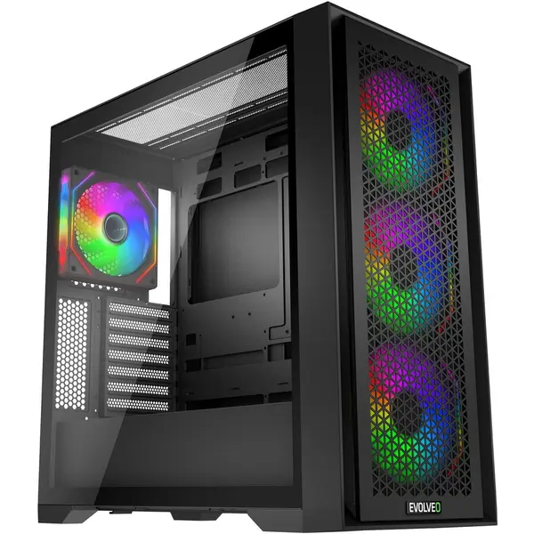 Evolveo Carcasa PC EVOLVEO Rhino, E-ATX, ARGB, Negru