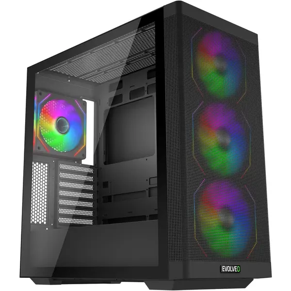 Evolveo Carcasa PC EVOLVEO Scorpio, E-ATX, ARGB, Negru