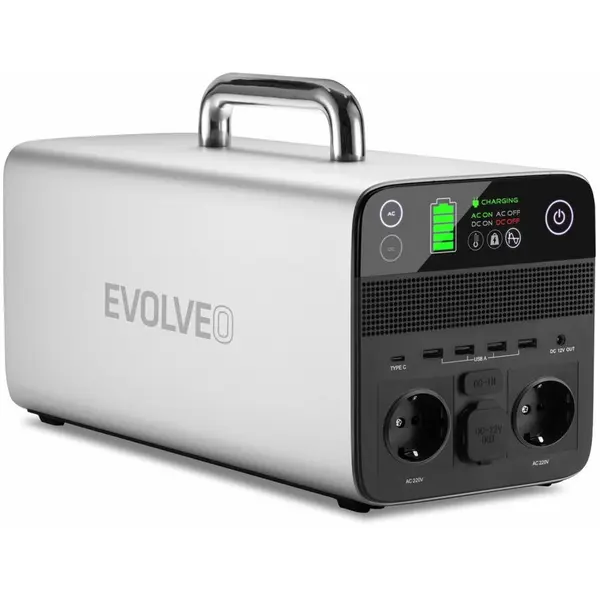 Evolveo Evolveo PowerCharge 1000, statie de incarcare,Capacitate: 40,5 Ah, 1036,8 Wh, Argintiu