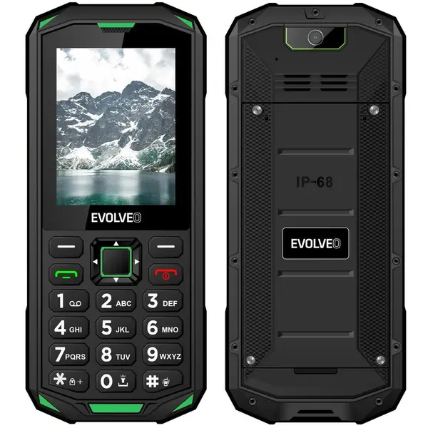 Evolveo Telefon Evolveo StrongPhone X5, Dual SIM rezistent la apa si socuri,32 MB RAM, 2G, Negru-Verde