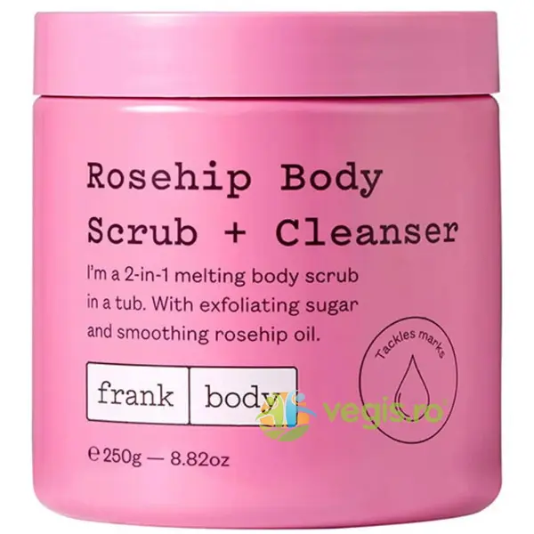Exfoliant + Cleanser 2in1 pentru Corp cu Zahar si Ulei de Macese 250g