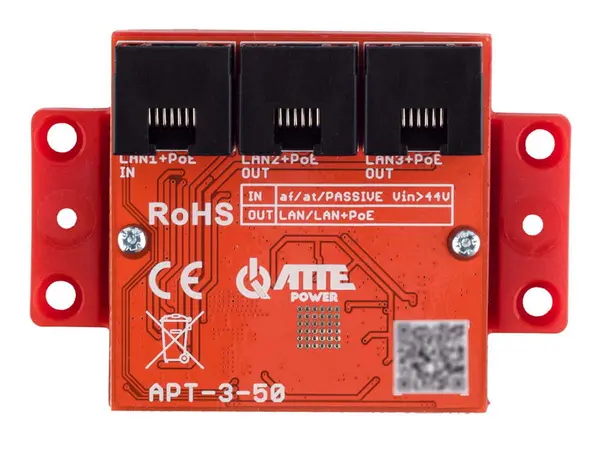 Extender switch PoE, 3 porturi 10/100/1000Mbps, 30W, IP20, Atte Power APT-3-50