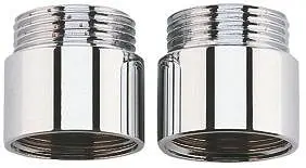 Extensie baterii Grohe 0713000M, 3/4 inch x 3/4 inch, 2 bucati, pentru baterii cu montaj pe perete 1/2 inch, Crom
