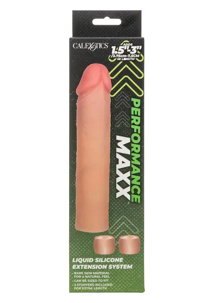 Extensie pentru penis CalExotics - Performance Maxx, efect de mărire până la +7,5 cm, material silicon lichid, 20,25 cm, light skin