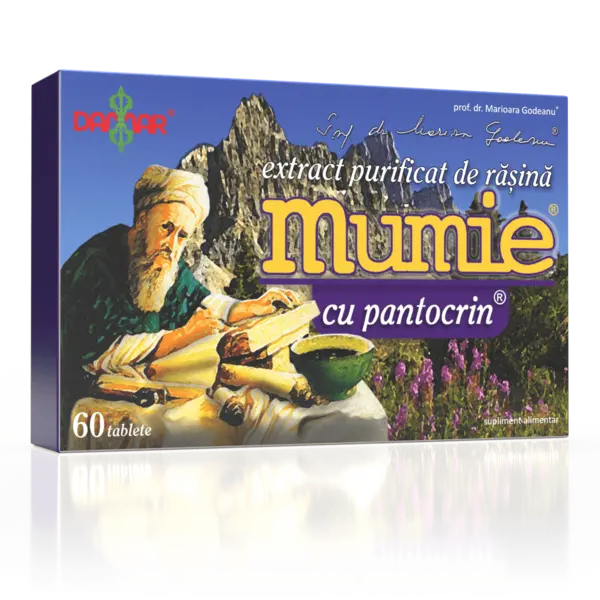 Extract purificat de rasina Mumie cu Pantocrin, 60 tablete, Damar