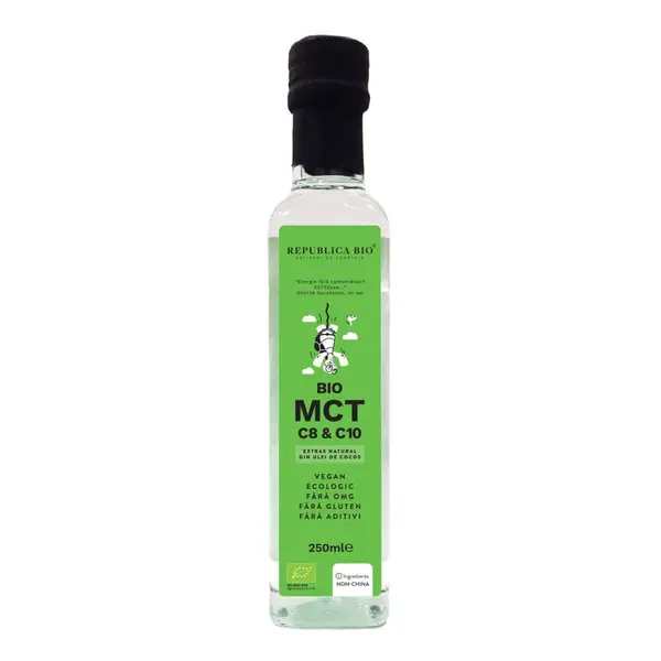Extras natural din ulei de cocos BIO MCT C8 & C10,ECO, fara gluten 250 ml, Republica Bio