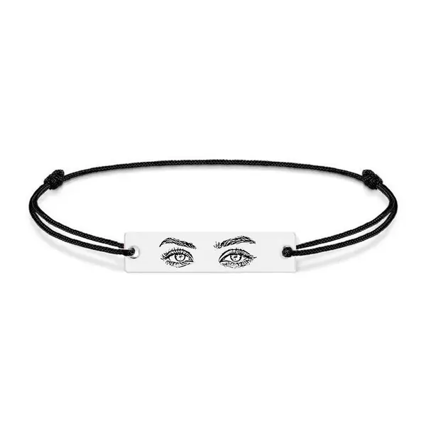 Eyes - Bratara personalizata cu fotografia ochilor si tablita cu snur din argint 925