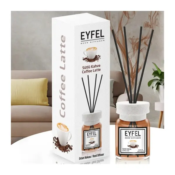 Eyfel Odorizant de camera, cu betisoare, 120 ml, Coffee Latte