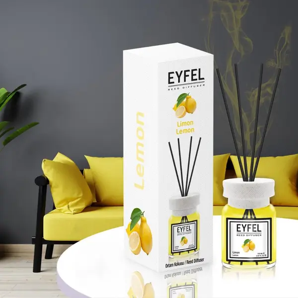 Eyfel Odorizant de camera, cu betisoare, 120 ml, Lemon