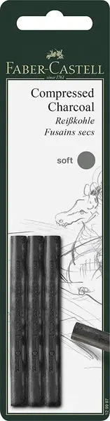 Faber-Castell Pitt set de cărbune Pitt - 3 bucăți, mediu