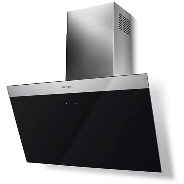 Faber Hota decorativa tangetiala Faber DAISY EG6 LED BK A80, 80 cm, 550 m3h, 70 dB, clasa C, touch, Negru/ Inox