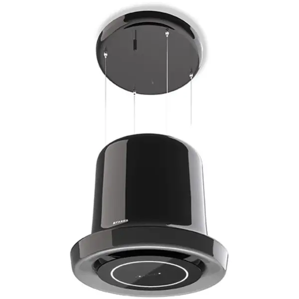 Faber Hota insula Faber Glow BN, 69,5 cm, 640 m3/h, sticla neagra