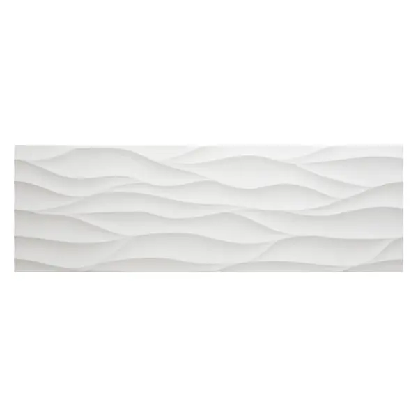 Faianta rectificata Onda Wavy White glossy 30 x 90