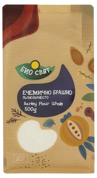 Făină de orz organică, integrală, 500 g, Biosvyat