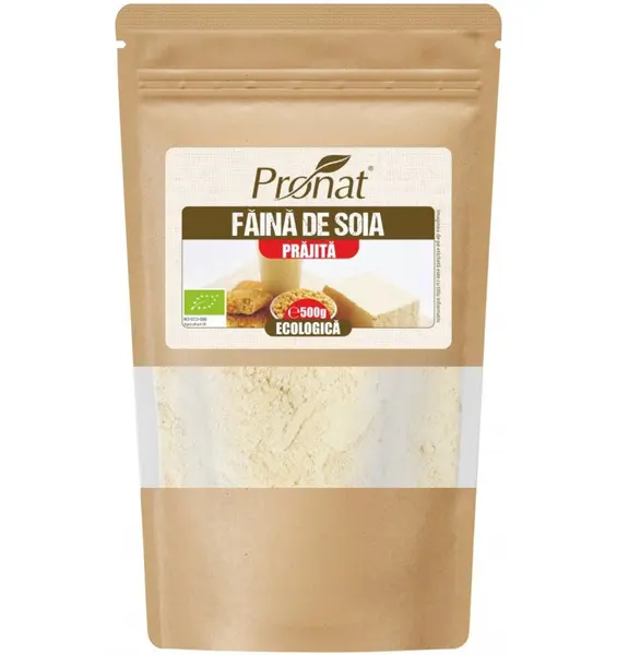 Faina de soia Bio, prajita, 500 g