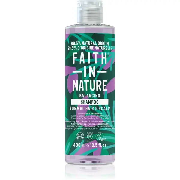 Faith In Nature Lavender & Geranium sampon natural pentru par normal spre uscat 400 ml