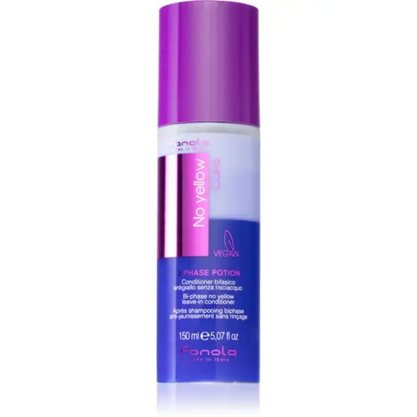 Fanola No Yellow 2 phase potion balsam (nu necesita clatire) pentru parul blond cu suvite 150 ml