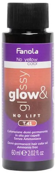 Fanola No Yellow Color cremă colorantă-toner Glow & Glossy, T.41, 60 ml
