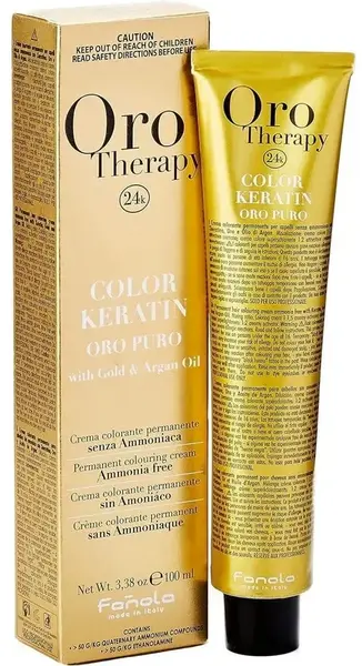 Fanola Oro Therapy Color Keratin Vopsea de păr fără amoniac, 8.14, 100 ml