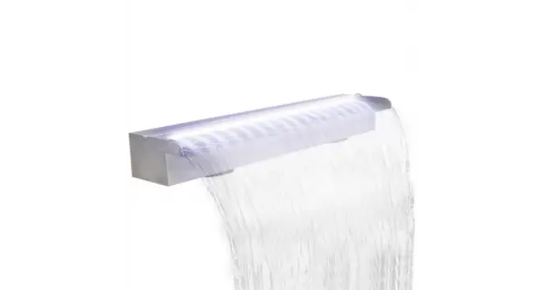 Fantana cascada cu LED pentru piscina, din otel inoxidabil, 90 cm