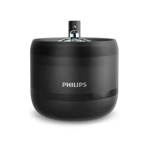 Fantana de apa automata pentru animale Philips, seria PET, sistem de filtrare pluristratificat, 2.2l, nivel de zgomot redus, senzor de miscare, design antizgariere, cu bol antivarsare (Negru)