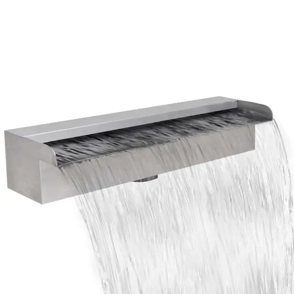 Fantana de piscina dreptunghiulara cu cascada 45 cm otel inoxidabil