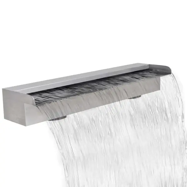 Fantana de piscina dreptunghiulara cu cascada 60 cm otel inoxidabil