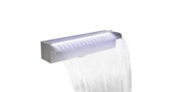 Fantana dreptunghiulara tip cascaca, otel inoxidabil cu ??LED, 45 cm