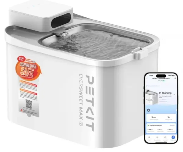 Fântână Smart pentru animale de companie Petkit - Eversweet Max 2, 3l, UVC, alb