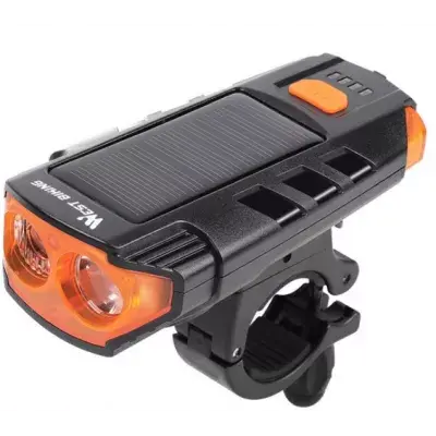 Far Bicicleta FY329 LED 120 Lumeni Solar USB IPX4 2000mAh 5 Moduri Claxon 120dB