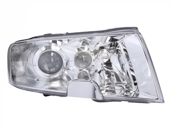 Far dreapta (D2S H3, electric, cu motoras, fundal cromat) SKODA SUPERB 2001-2008