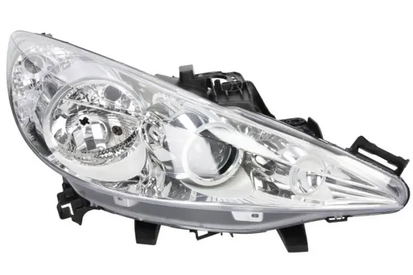 Far dreapta (H1 H7, reglaj electric, cu motoras, fundal cromat) PEUGEOT 207, 207 CC, 207 SW