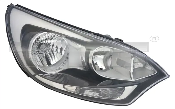 Far dreapta (H1 H7, reglaj electric, fundal argintiu, Semnalizator argintiu) KIA RIO III dupa 2011