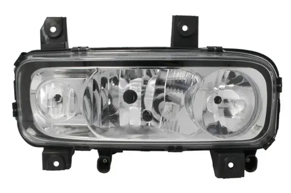 Far dreapta (H1 H7 W5W, manual, fara motor, cu lumina de ceata, culoare insert: crom platinat) potrivit MERCEDES ATEGO, ATEGO 2, ATEGO 3 01.98-