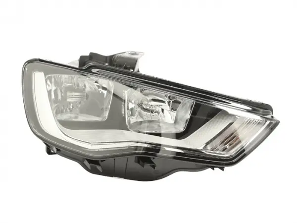 Far dreapta (H15 H7, reglaj electric, cu motoras, fundal argintiu) AUDI A3 2012-2016