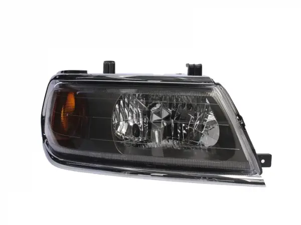 Far Dreapta (H4, electric, fara motoras, culoare insert: cromat, culoare semnalizator: galben) potrivit MITSUBISHI PAJERO CLASSIC, PAJERO III, PAJERO SPORT I -08.07