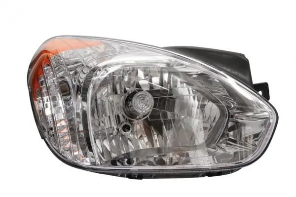 Far Dreapta (H4, electric, fara motoras, culoare insert: cromat, culoare semnalizator: galben) potrivit HYUNDAI ACCENT III
