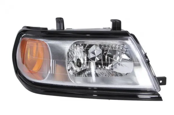Far Dreapta (H4, electric, fara motoras, culoare insert: negru, culoare semnalizator: galben) potrivit MITSUBISHI PAJERO SPORT I -12.07