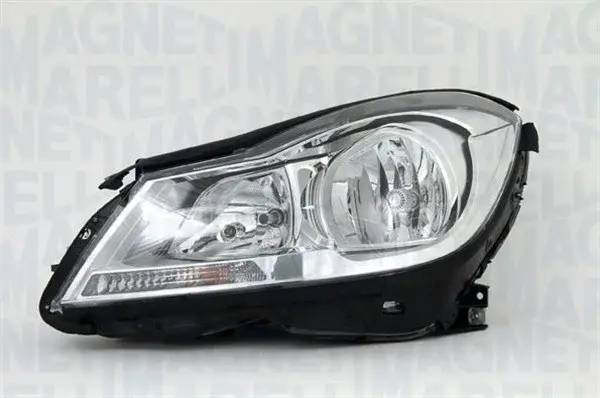Far dreapta (H7, reglaj electric, cu motoras, fundal cromat) MERCEDES Clasa C 2011-2013