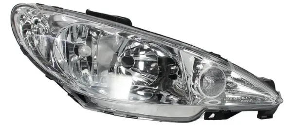 Far dreapta (H7, reglaj electric, fundal cromat) PEUGEOT 206 2003-2009