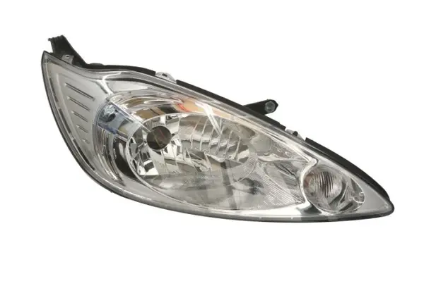 Far fata Dreapta (H4, electric, cu motor, culoare insert: cromat, culoare semnalizator: transparent) potrivit FORD KA