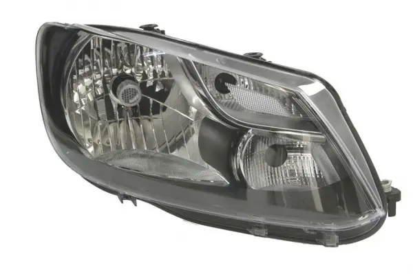 Far fata Dreapta (H4, electric, cu motor, culoare insert: cromat, culoare semnalizator: transparent) potrivit VW CADDY III, CADDY III MINIVAN