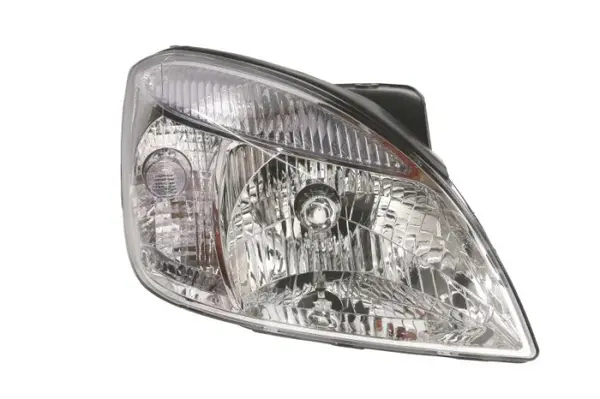 Far fata Dreapta (H4, manual, fara motoras, culoare insert: cromat, culoare semnalizator: galben) potrivit KIA RIO II 01.05-