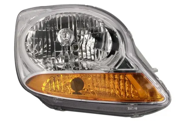 Far fata Dreapta (H4, manual, fara motoras, culoare insert: cromat, culoare semnalizator: galben) potrivit DAEWOO MATIZ; FSO MATIZ